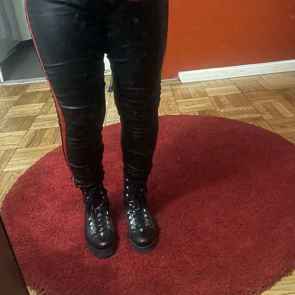 BLANKNYC pleather pants with red tripe on side like New - Picture 2 of 15